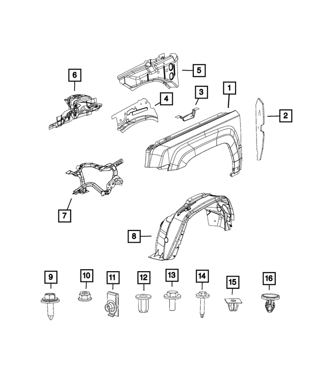 « 68079929AA – Body Sheet Metal Except Doors : Avant Aile, Côté Gauche pour Mopar Image »
