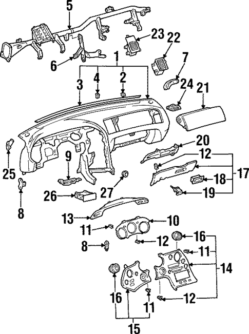 Instrument Panel for 1996 Toyota Supra #0