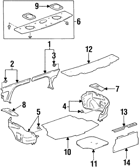 Interior Trim - Rear Body for 1996 Toyota Paseo #0