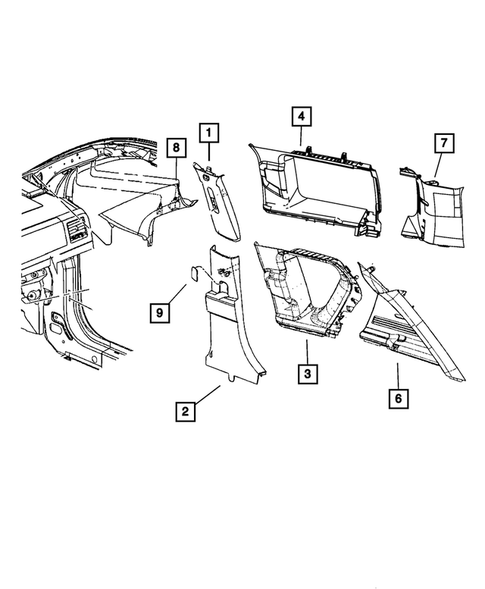 Panels-Moldings-Scuff Plates, Pillar, Cowl, 1/4 Panel Trim and Cargo Covers for 2015 Jeep Compass #0