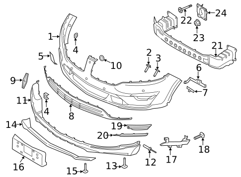 Bumper & Components - Front for 2018 Lincoln MKC #0