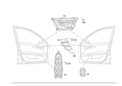 Switch in Front Door Lining for 1997 Mercedes-Benz S500 #0