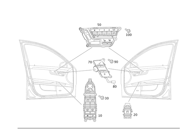 2218214951 - Electrical System: Switch for Mercedes-Benz: 250, 300S, S350, S400, S500, S550, S600, S63 AMG Image image