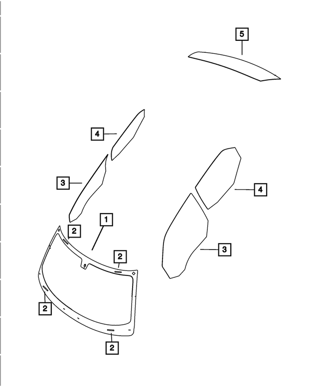 68269875AA - Glass: Shipping Assembly - 30 Lite Glass Windshield for Mopar Image