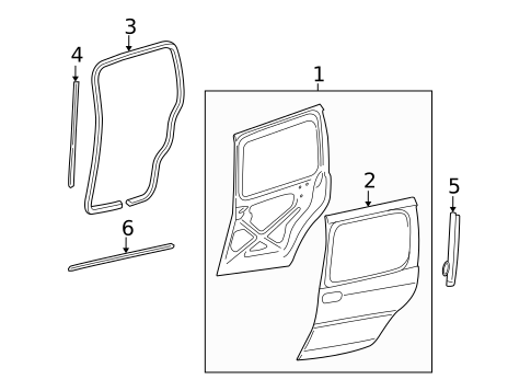 Door & Components for 2007 Saturn Relay #0