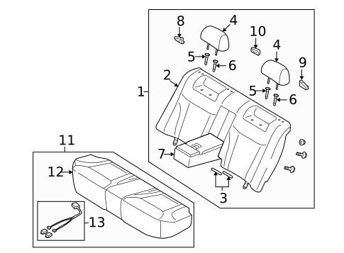 Rear Seat Components for 2008 Kia Amanti #0