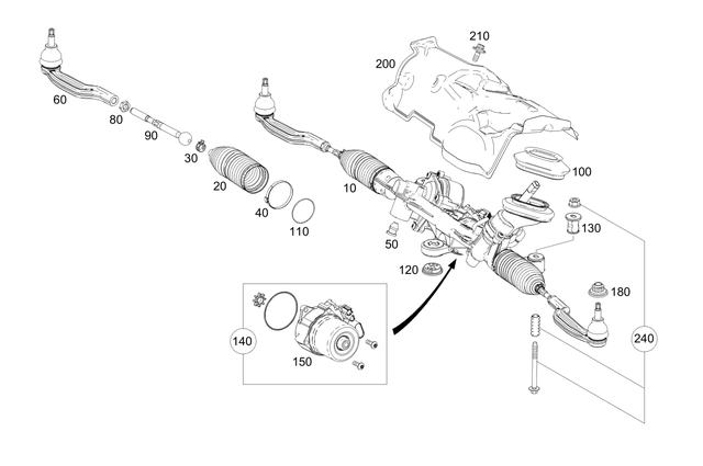 1774607500 - : Steering Gear for Mercedes-Benz: 180A, 220a, A220 Image