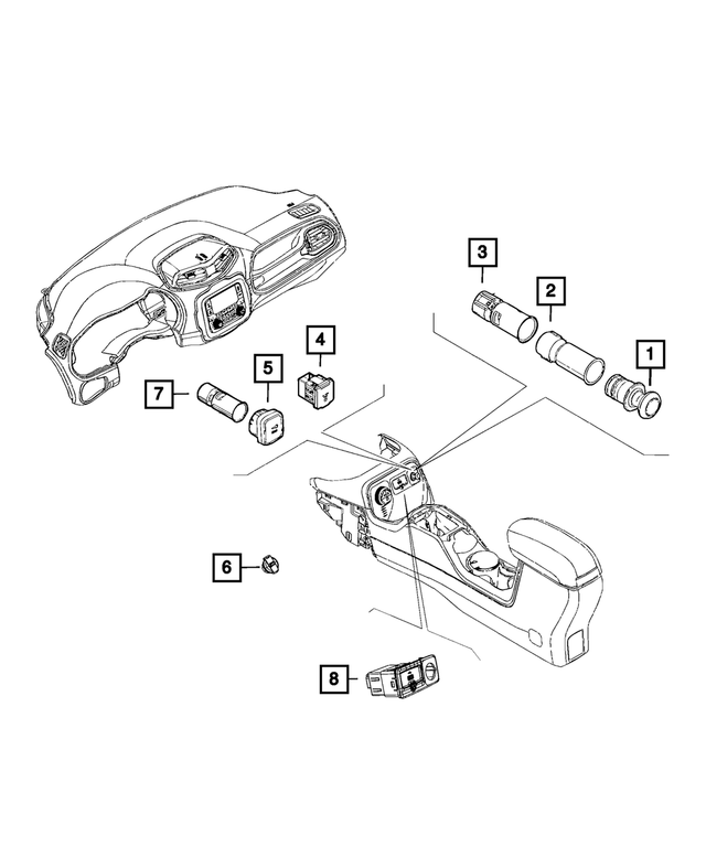 68256595AA - Electrical: Power Outlet Cap for Fiat: 500X | Jeep: Renegade Image