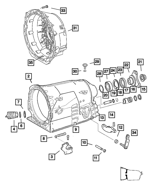 68052714AB - Automatic Transmission 5 Speed [DGU/DGJ]: Transmission Linkage for Mopar Image