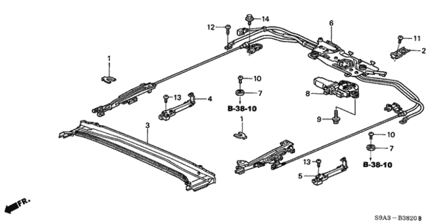 Roof Slide Components for 2004 Honda CR-V #0