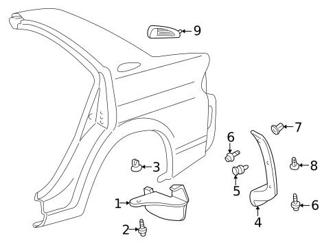 Exterior Trim - Quarter Panel for 2002 Toyota Prius #0