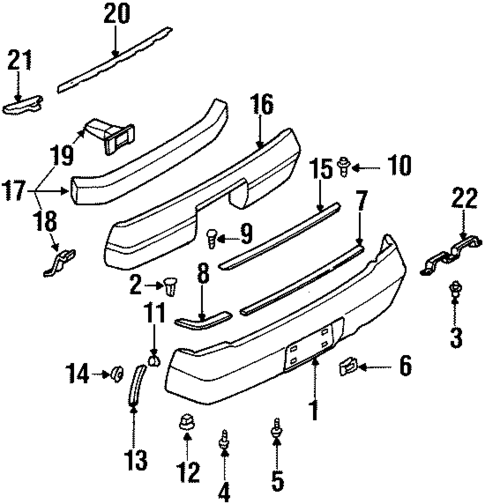 Bumper & Components - Rear for 1998 Nissan Maxima #0