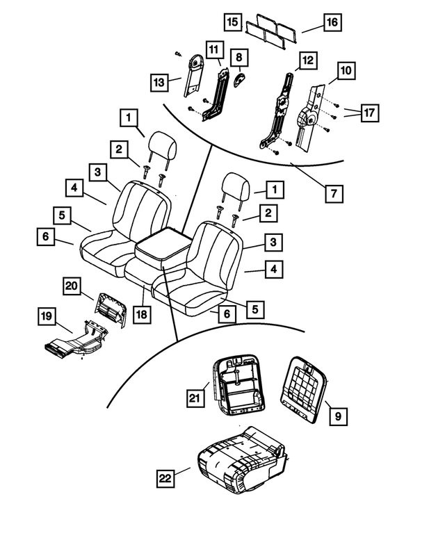 1RT00DK2AA - Interior Trim: Front Headrest for Mopar Image