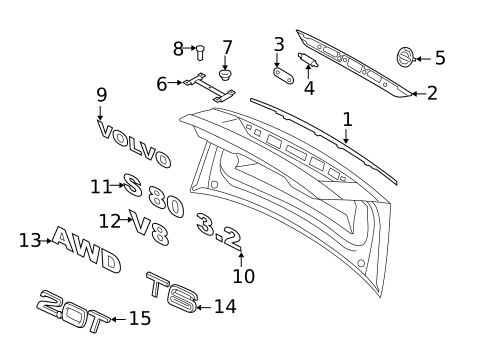 Exterior Trim - Trunk for 2013 Volvo S80 #0