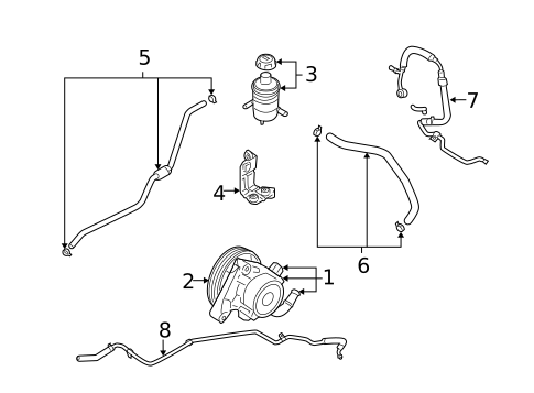 Pump & Hoses for 2007 Hyundai Santa Fe #0