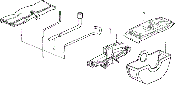 Tools - Jack for 1998 Honda Odyssey #0