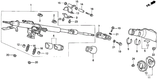 Steering Column for 1994 Acura Vigor #0