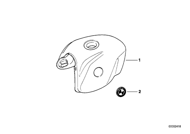 16112313441 - Fuel Supply: Fuel Tank Prime Coated -  for BMW-Motorrad Image
