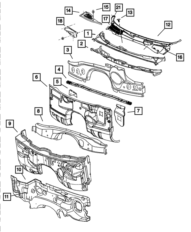 « 4780876AD – Body Sheet Metal Except Doors : Gaine D`auvent, Haut Panneau pour Mopar Image »