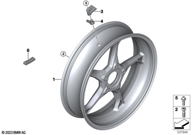 36315A65AA7 - Wheels and Tires: Cast Rim - 4.5X17 for BMW-Motorrad Image