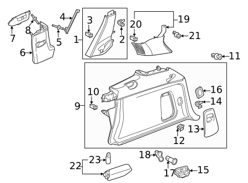 Interior Trim - Quarter Panels for 2017 Porsche Cayenne #0