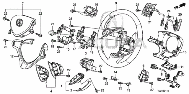 Steering Wheel (SRS) for 2011 Acura TSX #0