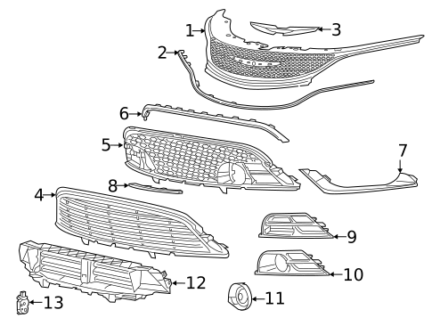 Grille & Components for 2016 Chrysler 200 #0