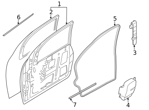 Door & Components for 2004 Ford Focus #0
