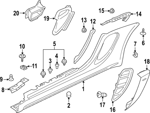 Exterior Trim - Pillars for 2022 Porsche 718 Cayman #0