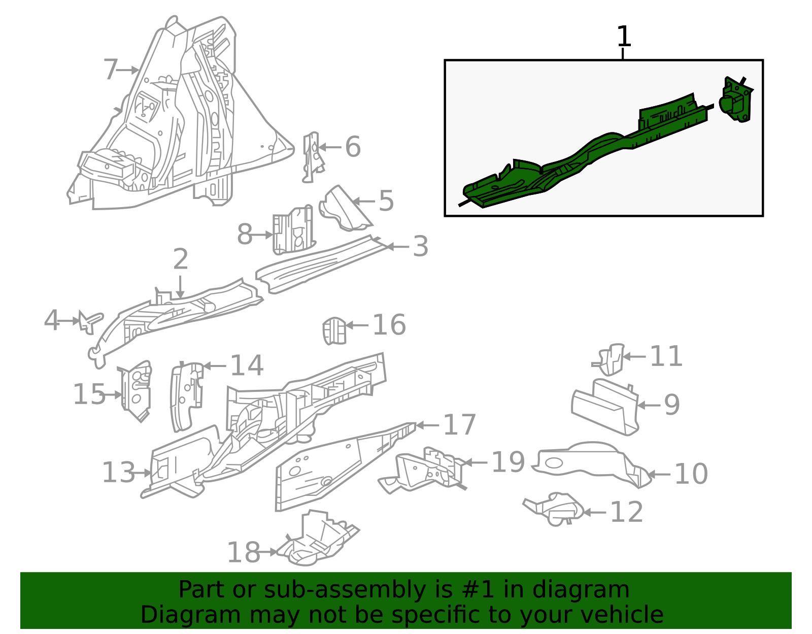 2019-2025 Cadillac XT4 Upper Rail 84655257 GM | GMPartsDirect.com