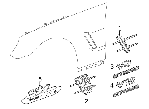 Exterior Trim - Fender for 2015 Mercedes-Benz SL400 #0