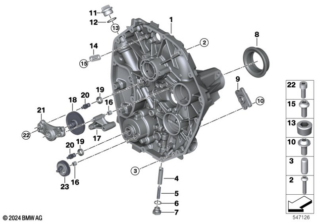 11145A6A401 - Manual Transmission: Transmission Cover - Asa black for BMW-Motorrad Image