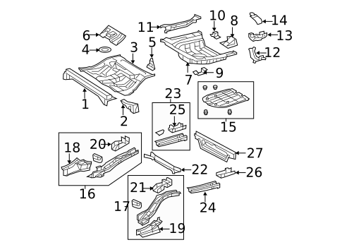Rear Floor & Rails for 2007 Toyota Camry #1