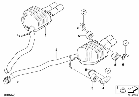 Exhaust System, Rear for 2007 BMW M6 #0