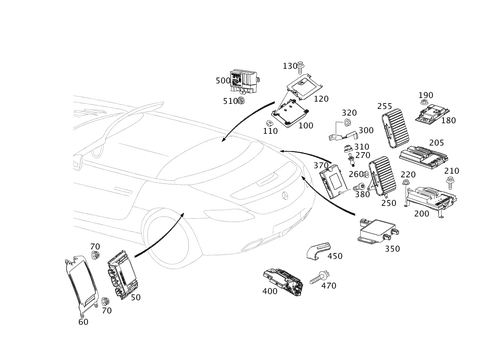 Control Modules and Relays in Load Compartment for 2012 Mercedes-Benz SLS AMG #0