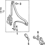 4814S30A01ZA - Electrical: Belt &amp; Retractor for Honda: Prelude Image