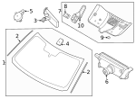 F7AZ17698BA - Body: Mirror Inside Bracket for Ford Image