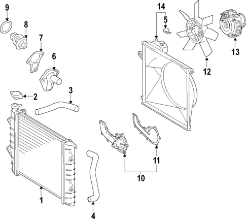 Radiator & Components for 2007 Toyota Tacoma #1