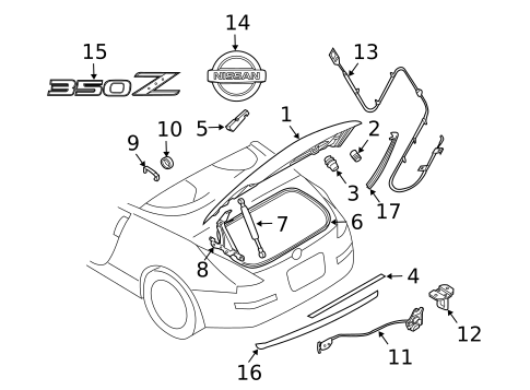 Trunk for 2005 Nissan 350Z #0