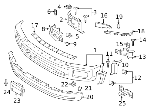 Bumper & Components - Front for 2017 Ford F-350 Super Duty #0
