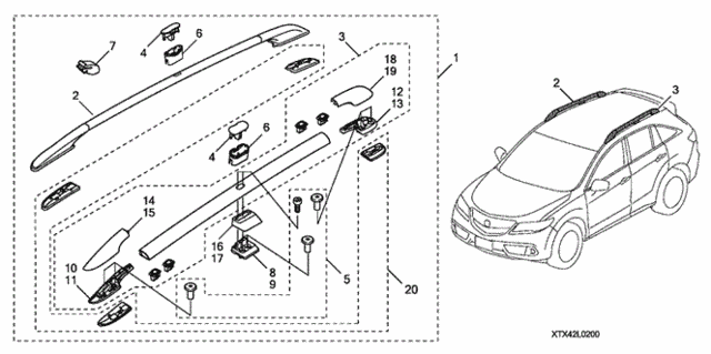 Roof Rack Rails for 2018 Acura RDX #0