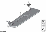 51168038110 - : Sun Visor, Alcantara With Label, Right for BMW Image