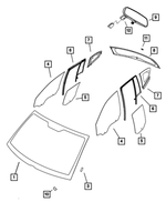5074210AE - : Front Door Glass, Right for Dodge: Caliber Image