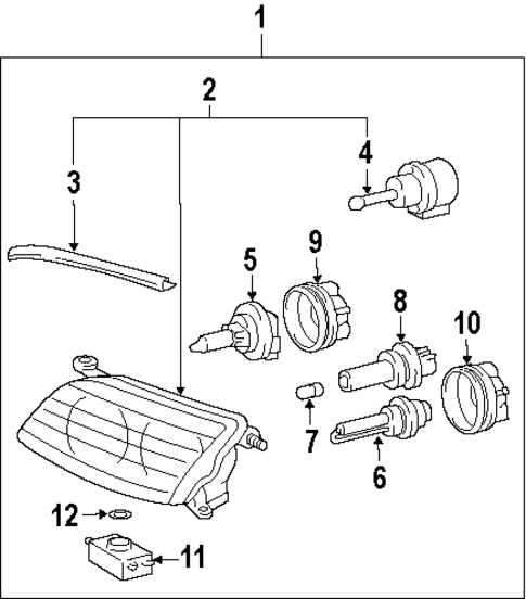 Headlamp Components for 1998 Lexus LS400 #0