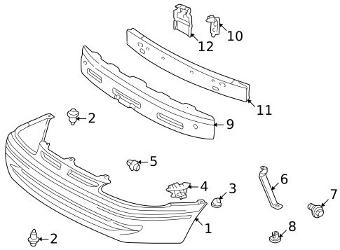 Bumper & Components - Front for 2000 Toyota Corolla #0