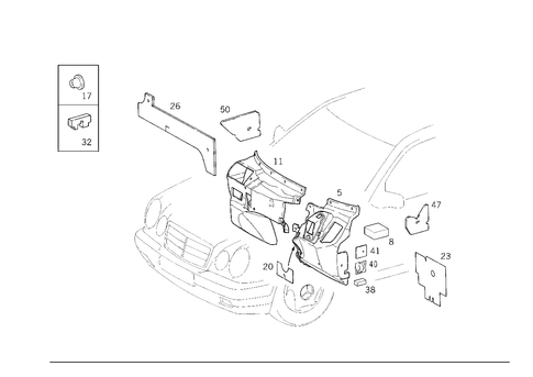 Insulation in Passenger and Luggae Compartment for 2000 Mercedes-Benz E 430 #3