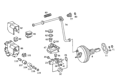 Brake Servo for 1988 Mercedes-Benz 300SE #0