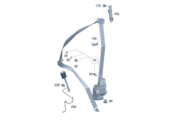 8607802 - Front Seat: Height Adj. for Seat Belt for Mercedes-Benz Image image