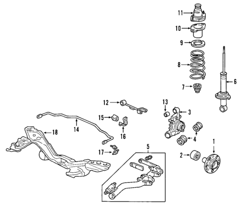 Rear Suspension for 2008 Honda Element #0