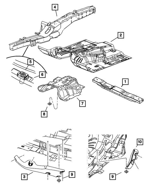 « 55394418AJ – Body Sheet Metal Except Doors : Plancher Plancher pour Mopar Image »